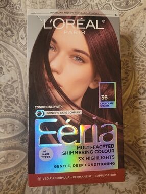 L'OREAL PARIS Feria Hair Color 36 Chocolate Cherry Vegan Formula Permanent 1 Box